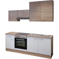 Flex-Well Classic Küchenzeile Florida 210 Cm Sonoma Eiche-Weiß-Sonoma Eiche -Obi Kuche Geschaft g 210 1601 008 samoa free