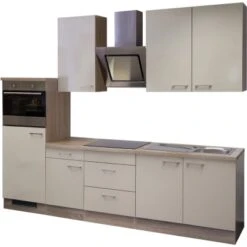 Flex-Well Exclusiv Küchenzeile Orlando 270 Cm Kaschmir Glanz-Sonoma Eiche NB -Obi Kuche Geschaft g 270 2223 015 nepal frei