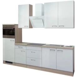 Flex-Well Exclusiv Küchenzeile Abaco 270 Cm Perlmutt Glänzend-Akazie NB -Obi Kuche Geschaft g 270 2223 059 abaco frei