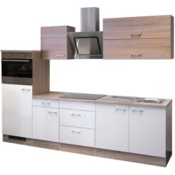 Flex-Well Classic Küchenzeile Florida 270 Cm Weiß-Sonoma Eiche Nachbildung -Obi Kuche Geschaft g 270 2224 015 samoa frei