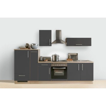 Menke Küchenzeile Premium 300 Cm Schiefer Matt-Sonoma Eiche Nachbildung 5 Menke Küchenzeile Premium 300 Cm Schiefer Matt-Sonoma Eiche Nachbildung – Bild 3