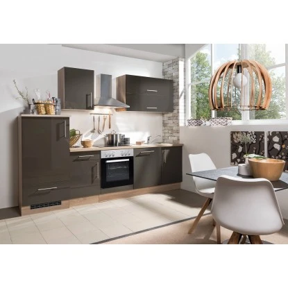 Menke Küchenzeile Jana 280 Cm Lava Hochglanz-Sonoma Eiche Nachbildung 3 Menke Küchenzeile Jana 280 Cm Lava Hochglanz-Sonoma Eiche Nachbildung